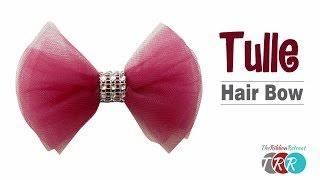 How to Make a Tulle Hair Bow - TheRibbonRetreat.com