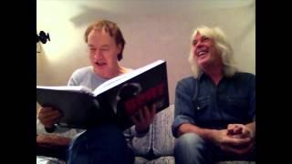 Angus Young Cliff Willams receives Jørgen Angel Classic Rock Photoes of Angus 77