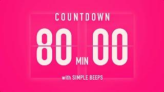 80 Minutes Countdown Flip Clock Timer / Vibration Beep 