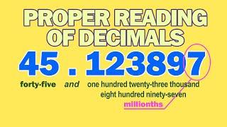 PROPER READING OF DECIMALS  2min