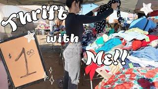 HUGE haul! Iconic 90s finds at the flea!! THRIFTMAS DAY 1 #thriftedfashion #thriftmas