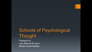 SCHOOLS OF THOUGHT & Perspectives of Psychology