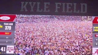 Field storming and on field celebrating after Texas A&M upset of #1 Alabama