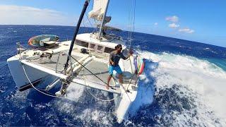 The BIGGEST SEAS we have EVER sailed in!!  -  (Episode 246)  #sailing #catamaran