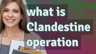 Clandestine operation | meaning of Clandestine operation