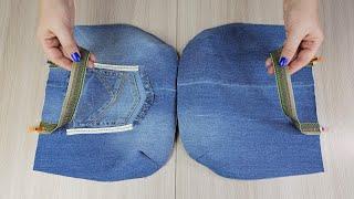 ⭐️ VERY EASY To Sew a Tote Bag from Old Jeans!