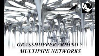 How to create a parametric MULTIPIPE NETWORK in the new RHINO 7 (beginner Grasshopper tutorial)