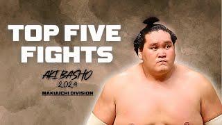 Top 5 Bouts of Day 15 - AKI BASHO 2024 Makuuchi Division