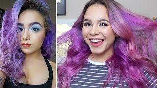 DIY Re Coloring my Hair! Blue Purple to Magenta by Mirellabellebeauty | ARCTIC FOX HAIR COLOR