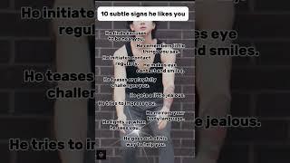 10 subtle signs he likes you #datingtips #rizz #datingadvice  #relationships #ytshorts #viralvideo