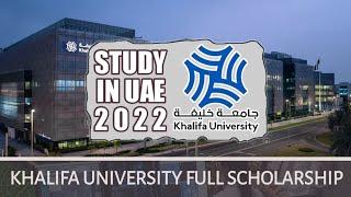 Study for free: Khalifa University Full Scholarship for intl students