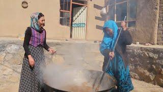 Afghan Village Food Bamyan طرز تهیه حلوا سرخ وطنی