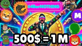 TOP 5 MEMECOIN WITH HUGE POTENCIAL - TURN 500$ TO MILLIONS !!