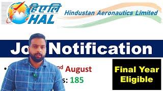 HAL Job Notification 2023 | 185 Vacancies | Hindustan Aeronautics Limited (HAL) | Test Series