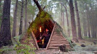 Building a Secret Hideout and Cooking in the Wild!