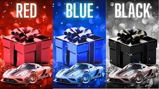 Choose your gift || 3 gift box challenge|| 2 good & 1 bad||Red, Blue & Black #chooseyourbox #gift