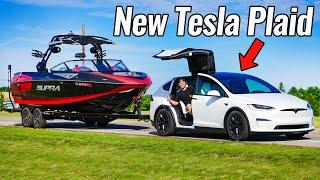 Tesla Plaid Breaks Towing Wake Boat