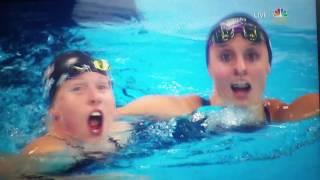 Lilly King wins gold and beats Yulia Efimova of Russia. Fellow American Katie Meili takes the bronze