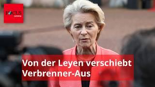 Mehr Zeit für Autobauer: Von der Leyen verschiebt Verbrenner-Aus