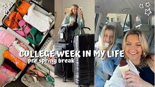 COLLEGE WEEK IN MY LIFE // spring break prep, dates + pack with me for Cabo