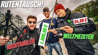 Nichtangler mit 1500 € Rute vs. Weltmeister mit Billigrute!