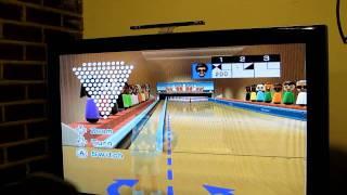 how to do the wii sports resort bowling  secret strike 100 pin  step by step