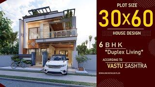 30x60 South Facing House Design 3D | 6BHK | Duplex House | 30*60 Home Design | 30 by 60 House Plan
