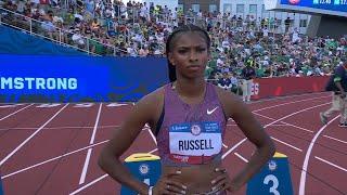 Masai Russell set world lead and Olympic Trials record | U.S. Olympic Track & Field Trials