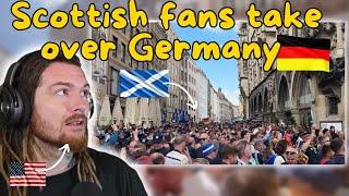 American Reacts to Scotland Fans Take Over Munich Ahead Of The EURO Opening Game Against Germany