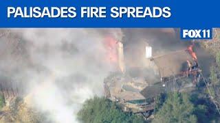 California Fires: Home burns in Brentwood