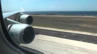 KLM Boeing 747 onboard landing on Curaçao 1080p