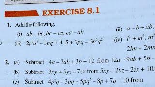 کلاس هشتم ریاضی l تمرین 8.1 l فصل 8 l عبارات جبری l NCERT l راه حل l تخته cbse