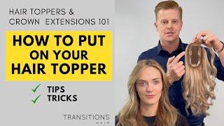 How to put on your Hair Topper for Thinning Hair - Crown Extensions & Hair Toppers 101 - Australia