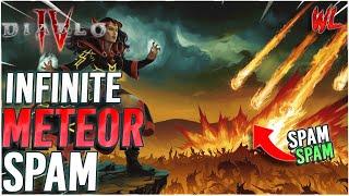 Diablo 4 Infinite Meteor Spam Sorceress Build Season 8 PTR!