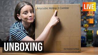 Anycubic Kobra 3 Combo Unboxing [Live]