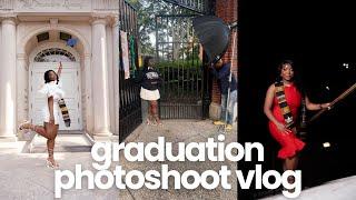 COLLEGE GRADUATION PHOTOSHOOT VLOG|makeup appointment, BTS, chaos, and more|Peace Arobieke|Howard U.