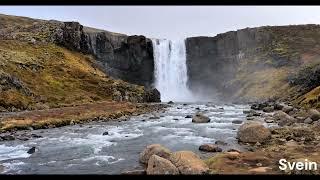 Gufufoss Waterfall Soundsㅣ Peaceful Icelandic Waterfall - HD 1080p - Nature Video