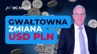 USD PLN Gwałtowna zmiana kierunku na parze walutowej.