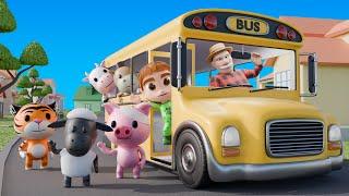 The wheel on the bus go round and round song _ Nursery Rhymes & Kids Songs