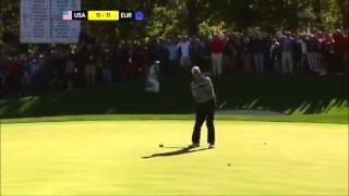 Jim Furyk - premature celebration - Ryder Cup 2012 final day