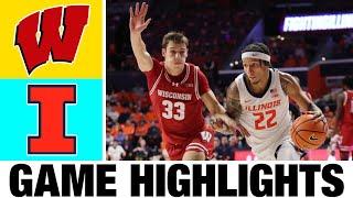 #20 Wisconsin vs Illinois Highlights | NCAA Men's Basketball | 2024 College Basketball