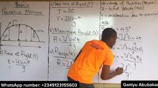 PROJECTILE MOTION (physics) (WAEC , JAMB , PUTME class ) #excellentlinkacademy