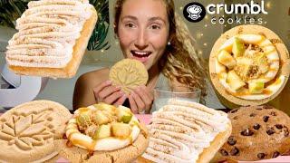 ASMR CRUMBL COOKIES REVIEW | maple cream, tres leches cake, caramel apple, pumpkin chocolate chip