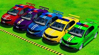 DELIVERY SPORT COLOR DACIA POLICE CARS IN COLOR GARAGES! - Farming Simulator 22