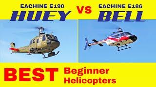 Best Beginner RC Helicopters - E190 Huey vs E186 Bell