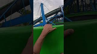 Bela ciao playground parkour walk climbing in long waterslides pov