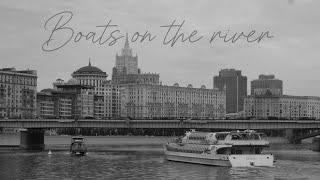 Boats on the river /Fujifilm monochrome + R