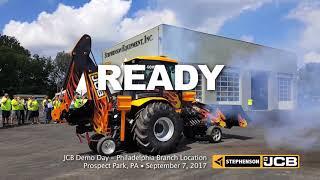 JCB Backhoe Dragster at SEI Philly JCB Demo Day 2017