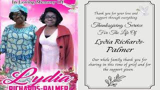 Lydia Richards-Palmer Thanksgiving Service