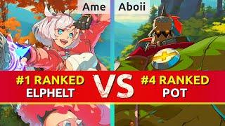 GGST ▰ Ame (#1 Ranked Elphelt) vs Aboii (#4 Ranked Potemkin). High Level Gameplay